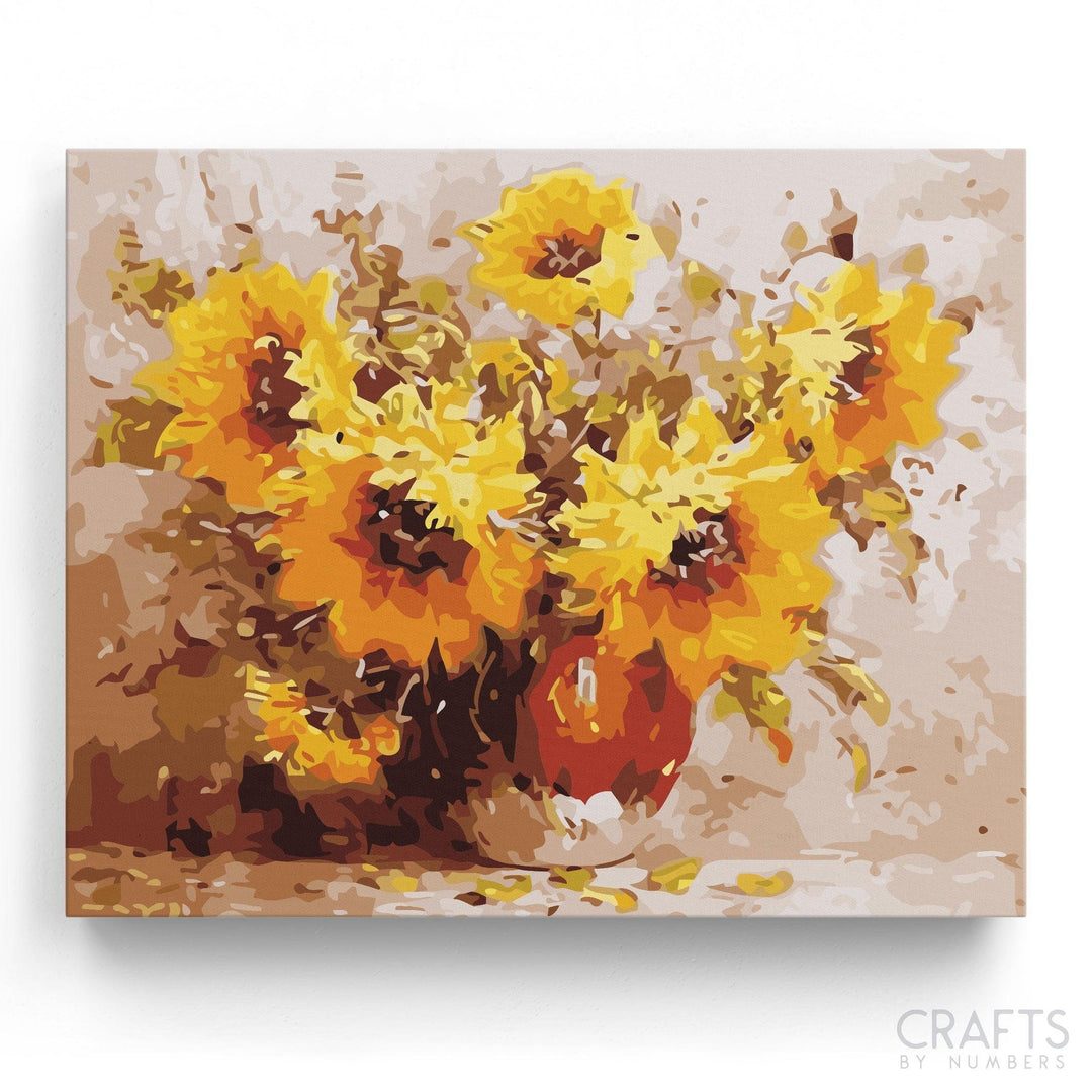 Sunflowers Oil Painting - Crafty By Numbers - Paint by Numbers - Paint by Numbers for Adults - Painting - Canvas - Custom Paint by Numbers