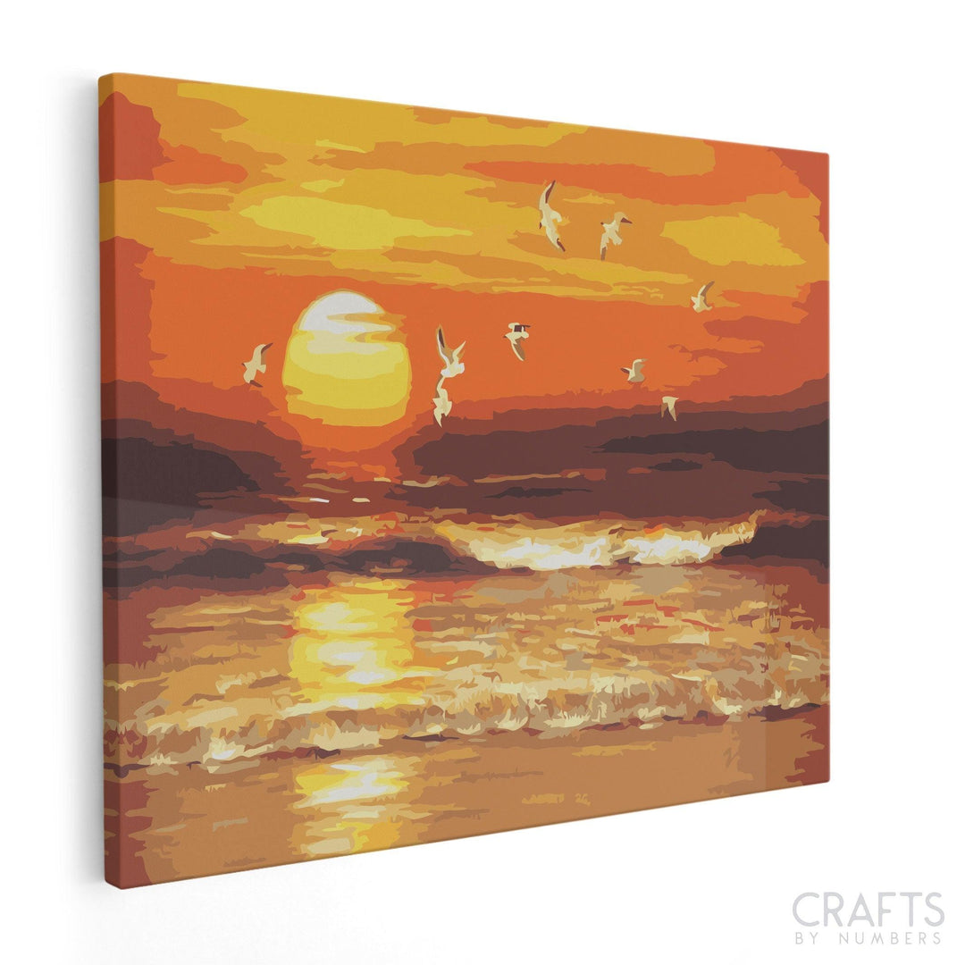 Sunset Waves - Crafty By Numbers - Paint by Numbers - Paint by Numbers for Adults - Painting - Canvas - Custom Paint by Numbers