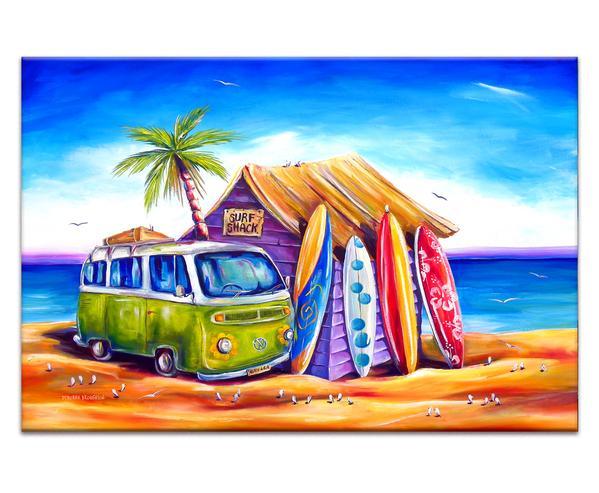 Surf Shack numbered canvas before painting