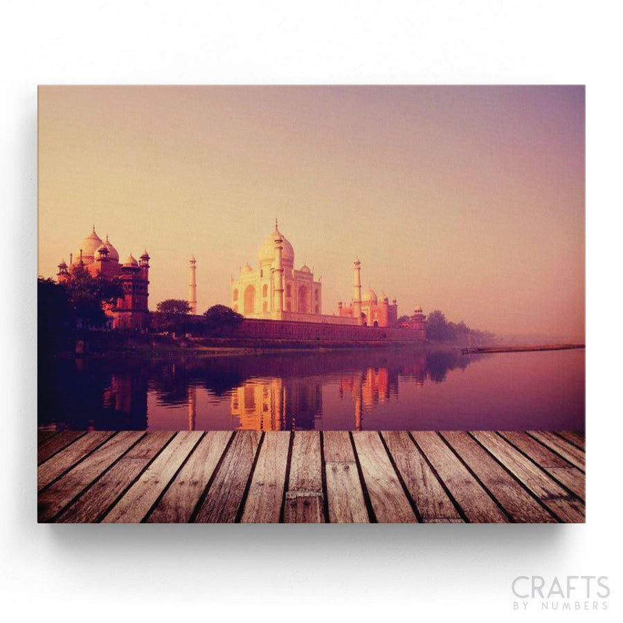 Taj Mahal Sunset - Crafty By Numbers - Paint by Numbers - Paint by Numbers for Adults - Painting - Canvas - Custom Paint by Numbers