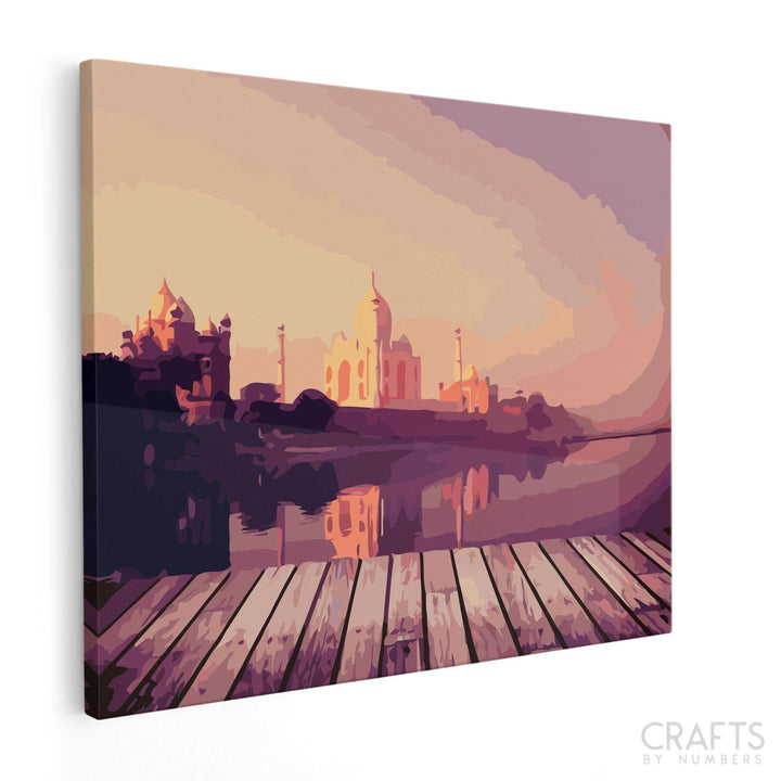 Taj Mahal Sunset - Crafty By Numbers - Paint by Numbers - Paint by Numbers for Adults - Painting - Canvas - Custom Paint by Numbers