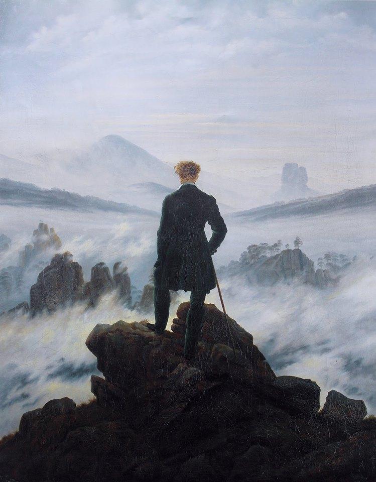 Wanderer Above the Sea of Fog numbered canvas before painting