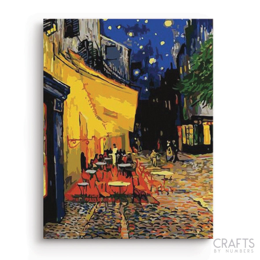 The Café Terrace - Vincent Van Gogh - Crafty By Numbers - Paint by Numbers - Paint by Numbers for Adults - Painting - Canvas - Custom Paint by Numbers