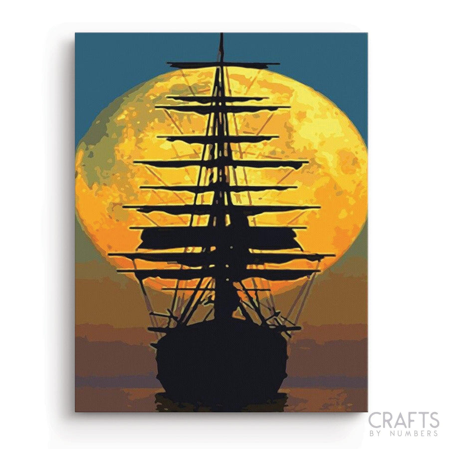 The Ghost Ship Moonlight - Crafty By Numbers - Paint by Numbers - Paint by Numbers for Adults - Painting - Canvas - Custom Paint by Numbers