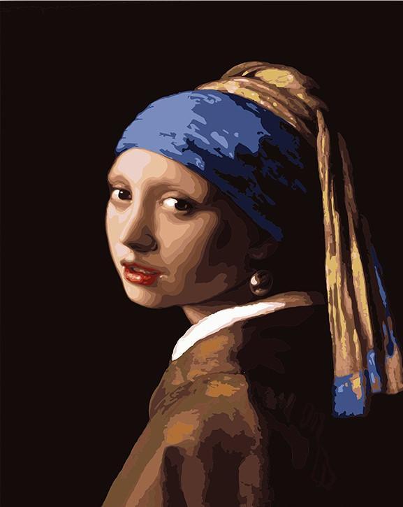 La chica del pendiente de perla - Johannes Vermeer - Crafty By Numbers - Pintura por números - Pintura por números para adultos - Pintura - Lienzo - Pintura personalizada por números