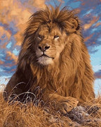The King Lion Art - Crafty By Numbers - Paint by Numbers - Paint by Numbers for Adults - Painting - Canvas - Custom Paint by Numbers