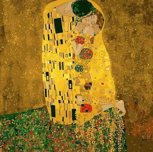The Kiss - Gustav Klimt - Crafty By Numbers - Paint by Numbers - Paint by Numbers for Adults - Painting - Canvas - Custom Paint by Numbers
