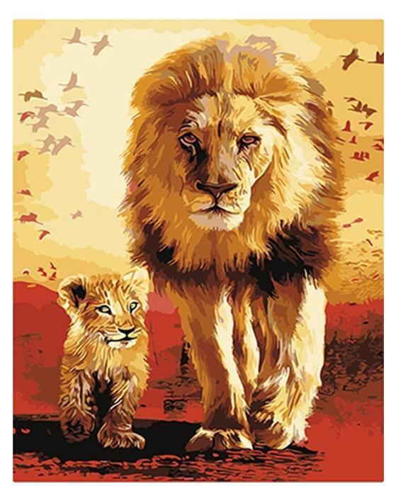 Le Roi Lion - Crafty By Numbers - Peinture par numéros - Peinture par numéros pour adultes - Peinture - Toile - Peinture personnalisée par numéros