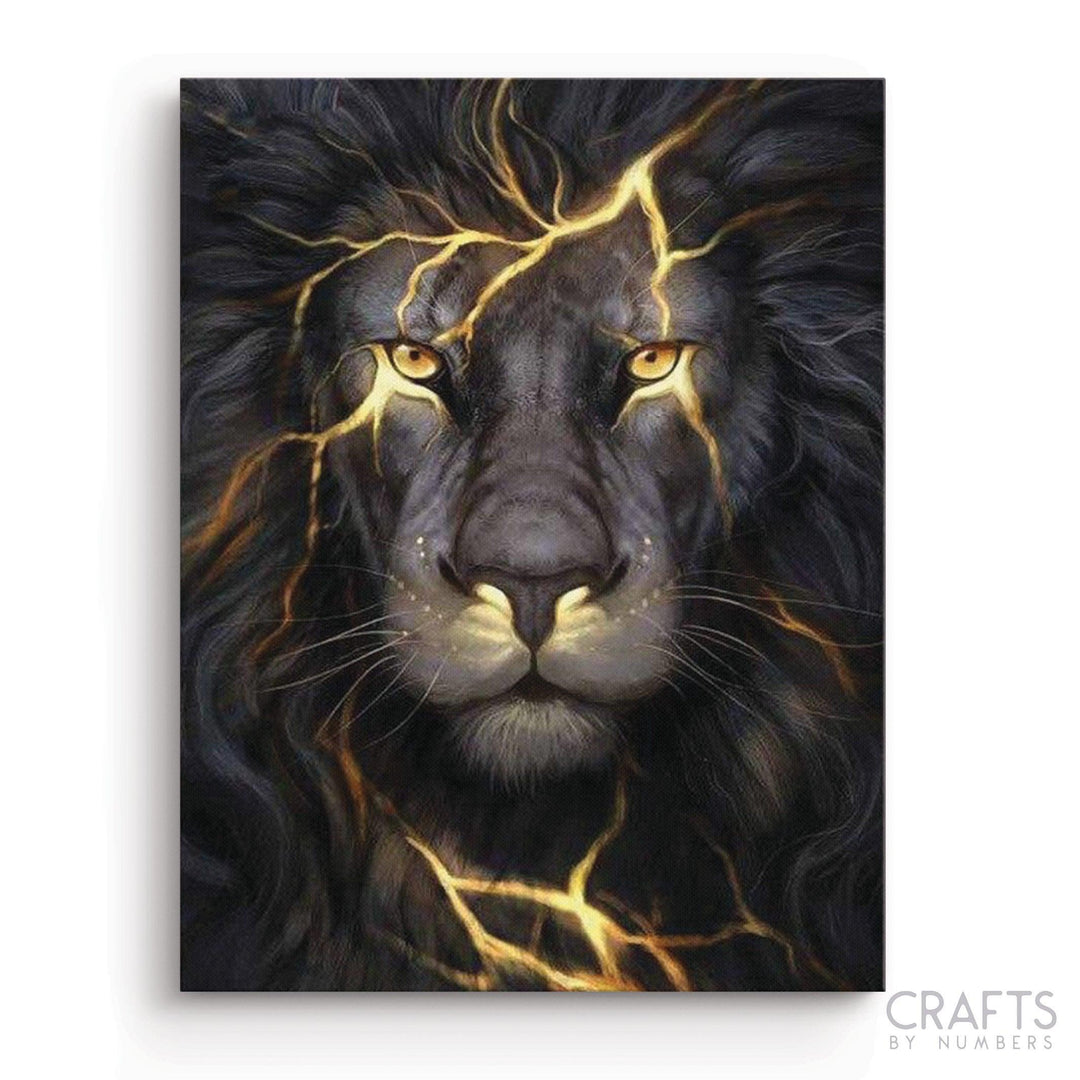 Thunder Black Lion - Crafty By Numbers - Paint by Numbers - Paint by Numbers for Adults - Painting - Canvas - Custom Paint by Numbers