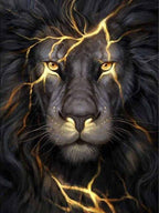 Thunder Black Lion - Crafty By Numbers - Paint by Numbers - Paint by Numbers for Adults - Painting - Canvas - Custom Paint by Numbers
