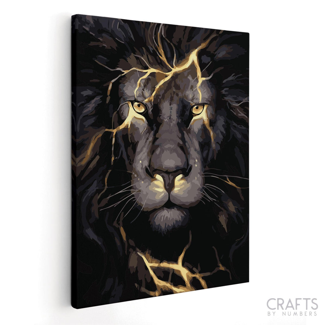 Thunder Black Lion - Crafty By Numbers - Paint by Numbers - Paint by Numbers for Adults - Painting - Canvas - Custom Paint by Numbers