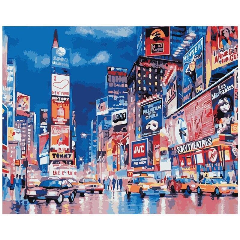 Times Square - Crafty By Numbers - Paint by Numbers - Paint by Numbers for Adults - Painting - Canvas - Custom Paint by Numbers