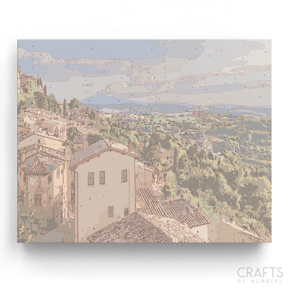 Town Of Italy Valley - Crafty By Numbers - Paint by Numbers - Paint by Numbers for Adults - Painting - Canvas - Custom Paint by Numbers