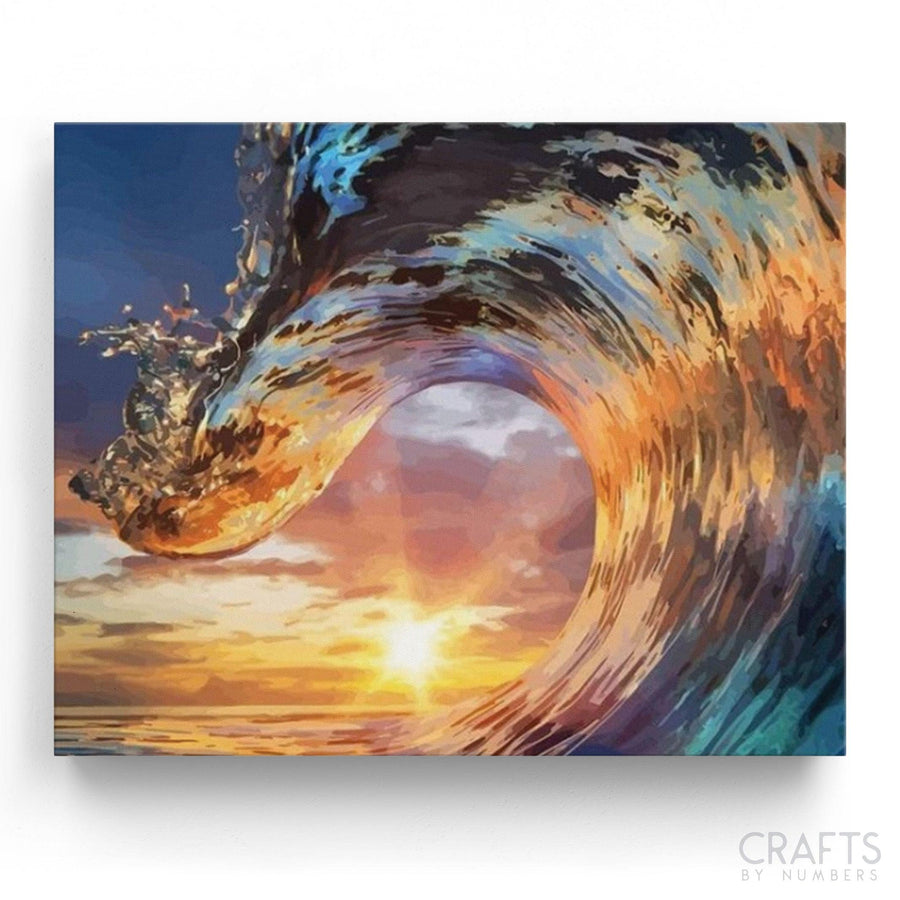 Twilight Sunset Waves - Crafty By Numbers - Paint by Numbers - Paint by Numbers for Adults - Painting - Canvas - Custom Paint by Numbers