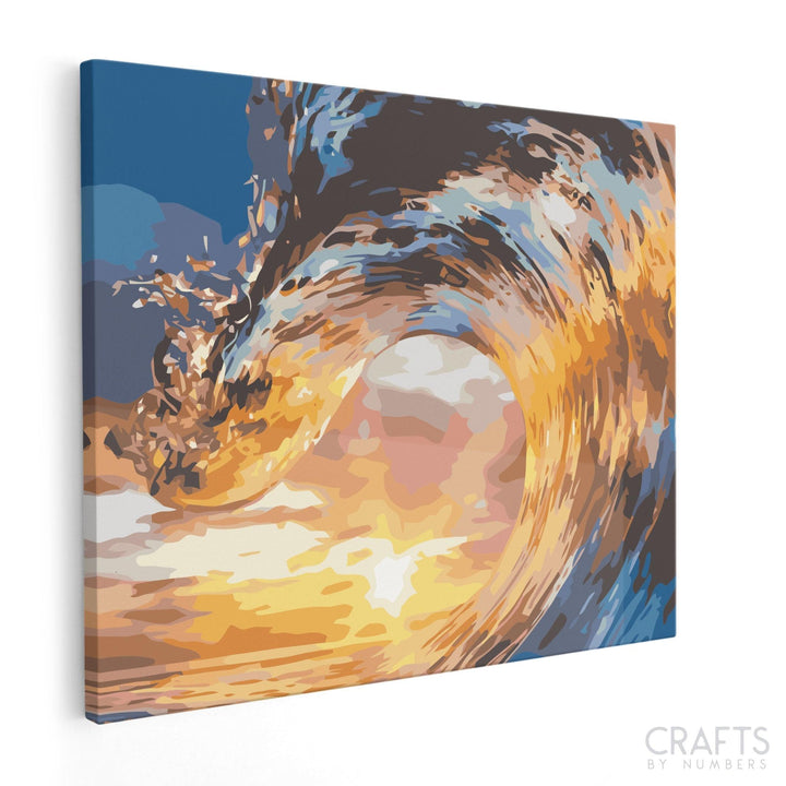 Twilight Sunset Waves - Crafty By Numbers - Paint by Numbers - Paint by Numbers for Adults - Painting - Canvas - Custom Paint by Numbers