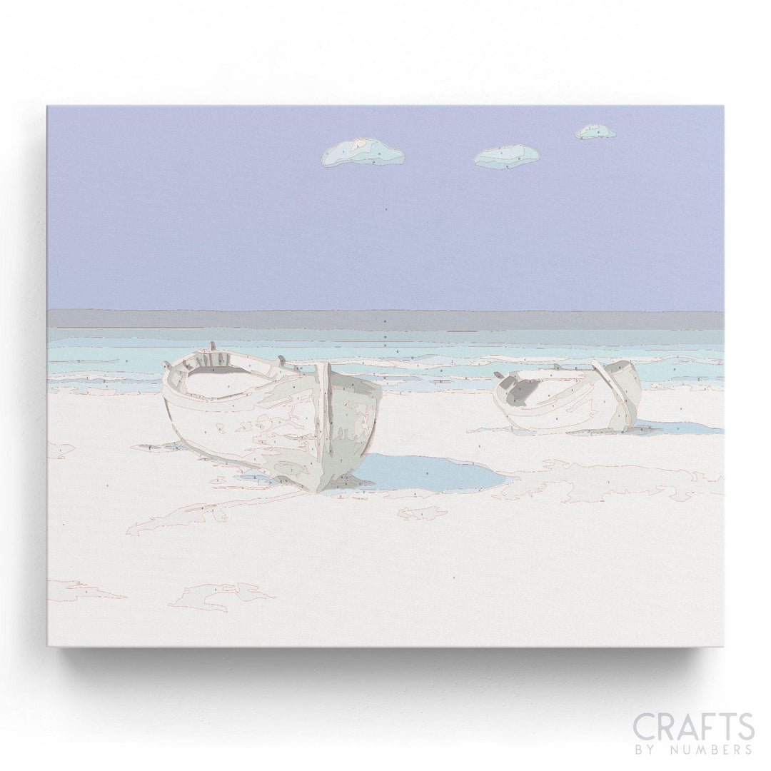 White Sand Boats - Crafty By Numbers - Paint by Numbers - Paint by Numbers for Adults - Painting - Canvas - Custom Paint by Numbers