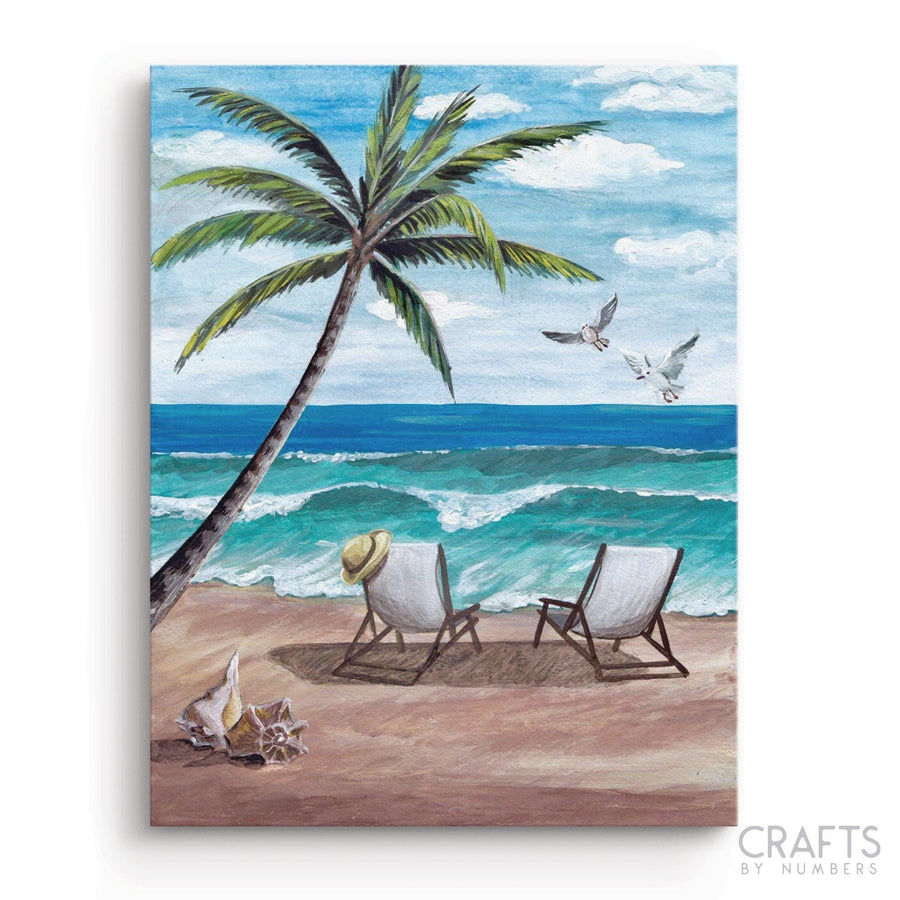 White Sand Sunlounger - Crafty By Numbers - Paint by Numbers - Paint by Numbers for Adults - Painting - Canvas - Custom Paint by Numbers