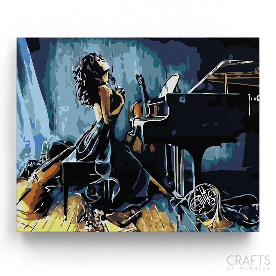 Women Piano Art - Crafty By Numbers - Paint by Numbers - Paint by Numbers for Adults - Painting - Canvas - Custom Paint by Numbers