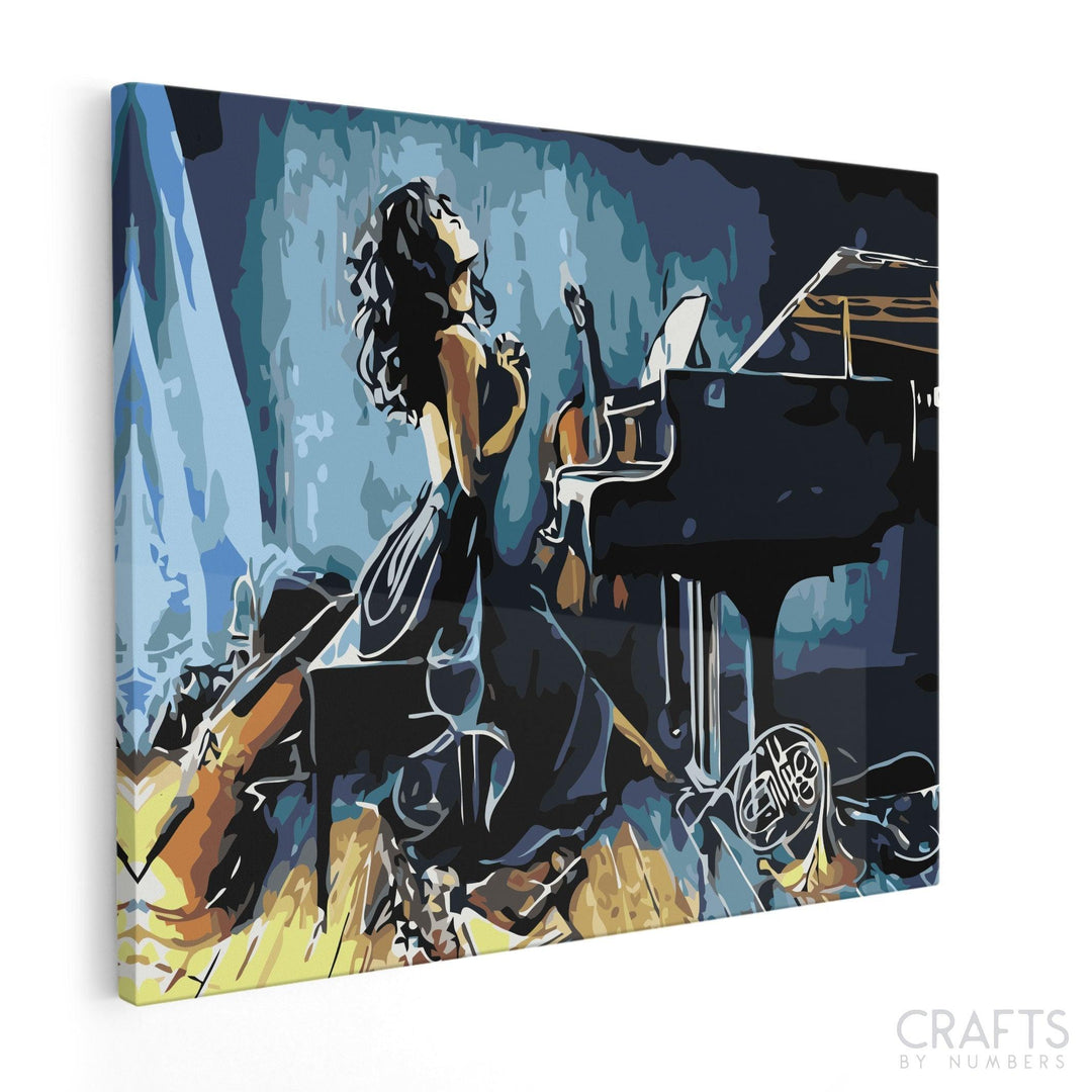 Women Piano Art - Crafty By Numbers - Paint by Numbers - Paint by Numbers for Adults - Painting - Canvas - Custom Paint by Numbers