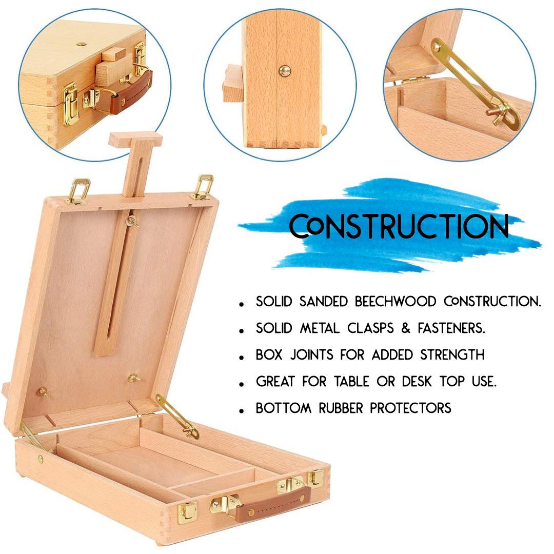 Beech wood desktop easel opened for paint by numbers canvas
