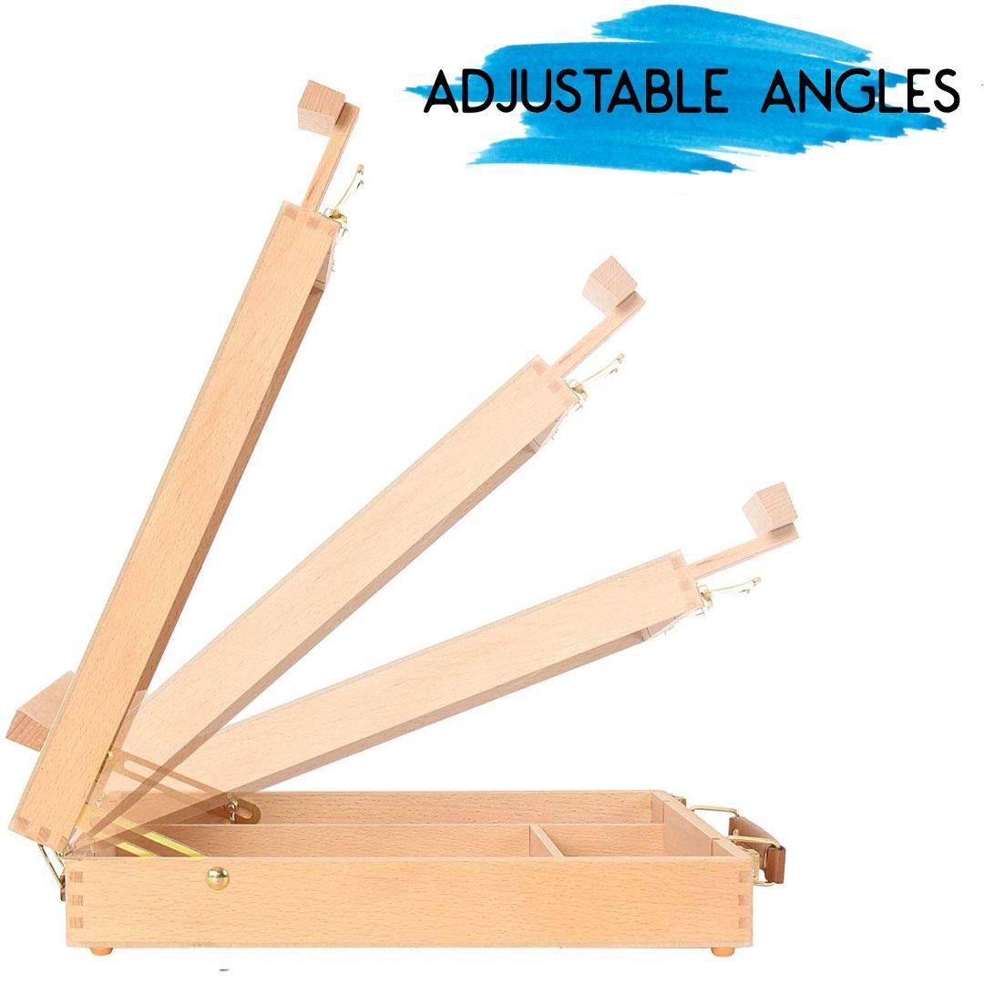 Folded wooden table easel with secure locking clasps