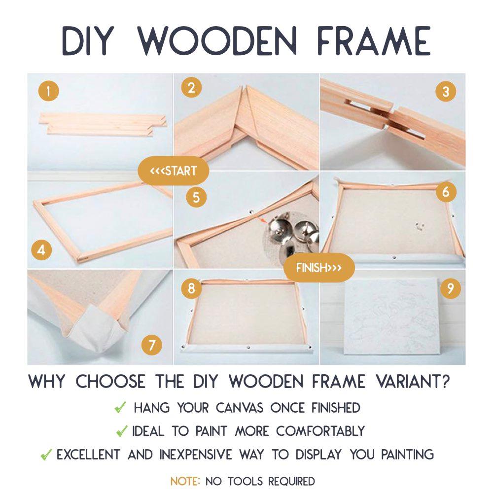 Wooden Frame DIY - Crafty By Numbers - Paint by Numbers - Paint by Numbers for Adults - Painting - Canvas - Custom Paint by Numbers