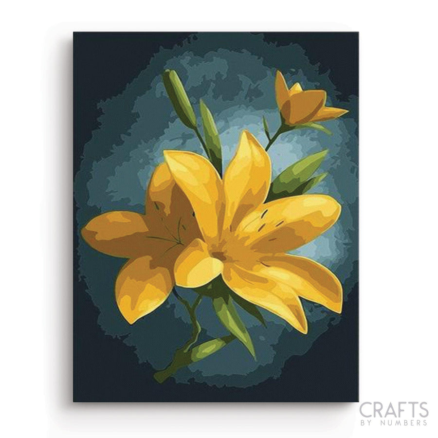Yellow Flowers Lotus - Crafty By Numbers - Paint by Numbers - Paint by Numbers for Adults - Painting - Canvas - Custom Paint by Numbers