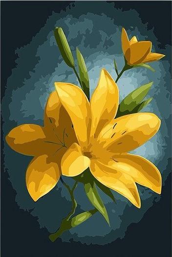 Loto de flores amarillas - Crafty By Numbers - Pintura por números - Pintura por números para adultos - Pintura - Lienzo - Pintura personalizada por números