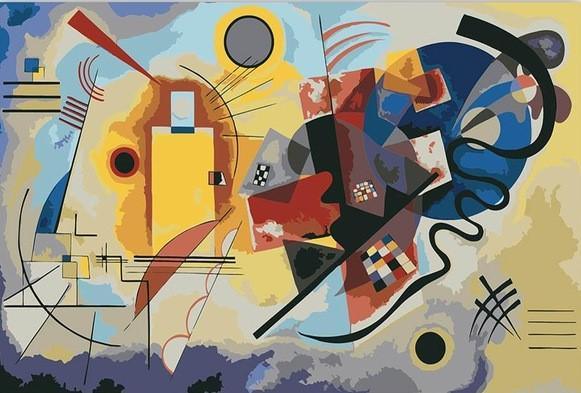 Jaune Rouge Bleu - Wassily Kandinsky - Crafty By Numbers - Peinture par numéros - Peinture par numéros pour adultes - Peinture - Toile - Peinture personnalisée par numéros
