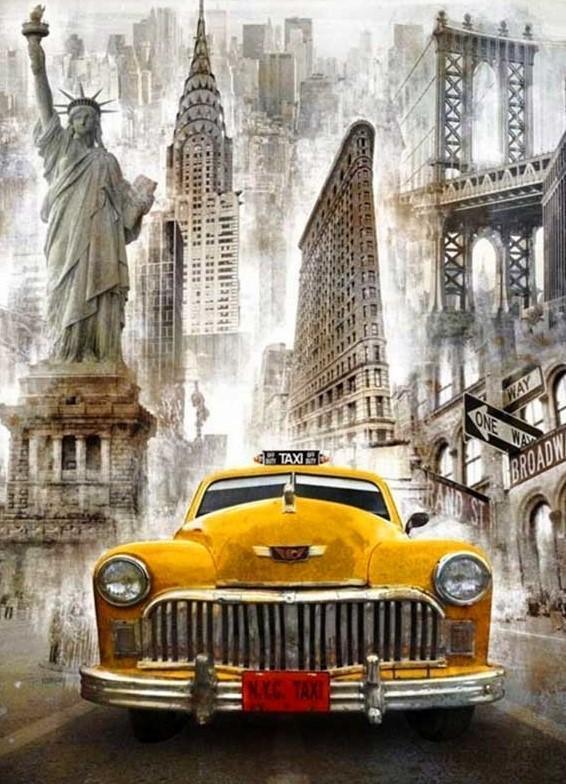 Yellow Taxi Art In New York - Crafty By Numbers - Paint by Numbers - Paint by Numbers for Adults - Painting - Canvas - Custom Paint by Numbers